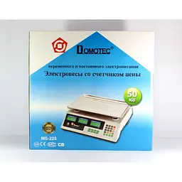 Торгові електронні ваги з калькулятором до 50 кг Domotec MS-228 6V - мініатюра 2