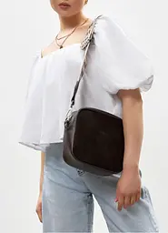 Жіноча кросбоді сумка Sambag Frame шоколадна 20 × 20 × 8 см (50223161) - мініатюра 2