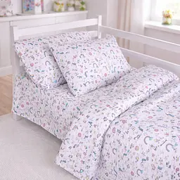 Комплект постільної білизни Mirson Бязь Tiny Unicorn pink 110х140см (2200012579398) - мініатюра 2