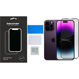Захисне скло BeCover для Apple iPhone 14 Pro Black (707968) - мініатюра 2