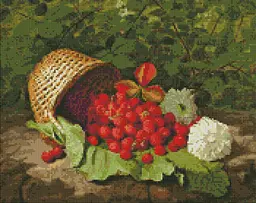 Алмазная мозаика/вышивка Корзинка с клубникой 40*50 см Идейка AMO 7437