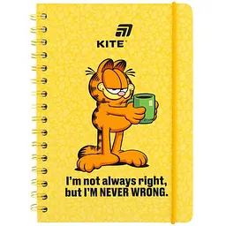 Блокнот Kite Garfield А5 80 листів клітка GF на спіралі (GF26-190)