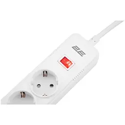 Мережевий фільтр-подовжувач 2E SP515M2-USB-WH 5хSchuko, 3xUSB, 2 м, 5розеток, 16A, 3.68 кВт - мініатюра 3