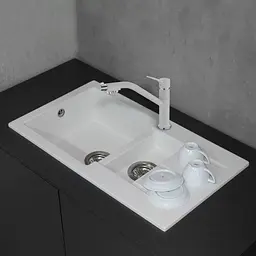 Кухонна мийка Fancy Marble Alabama білий 107080001 - мініатюра 2