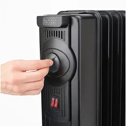 Масляний обігрівач Black+Decker 1500 Вт площа обігріву 15 кв.м чорний підлоговий (BXRA1500E) - мініатюра 2