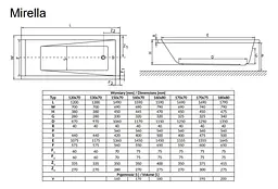 Ванна акрилова Radaway Mirella 159x69 + ніжки (WA1-48-160x070) - мініатюра 2