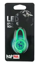 Світлодіодний LED-маячок Happet (підвіска) для собак та котів силіконовий, зелений (LE03)
