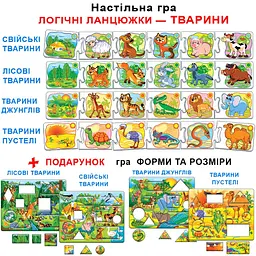 Дитяча розвиваюча гра "Логічні ланцюжки. Тварини" 86058 укр. мовою - мініатюра 3