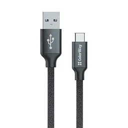 Кабель ColorWay USB - USB Type-C, ColorWay, Black, 2 м, 2.4A (CW-CBUC008-BK)