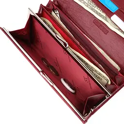 Елегантний гаманець у два складення з натуральної шкіри ST Leather 23065 бордовий - мініатюра 9