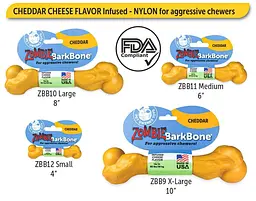 Жувальна кістка для собак Pet Qwerks Zombie BarkBone Cheddar Cheese з ароматом сиру - мініатюра 5