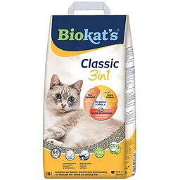 Наповнювач для котячого туалету Biokats Classic 3in1 бентонітовий 18 л (арт.613789)