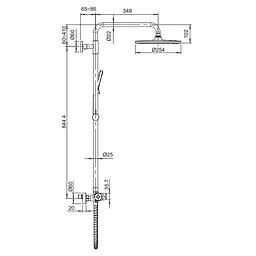 Душова система з термостатом Koer KB-55014-01 KR4732, Хром - мініатюра 2