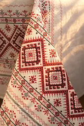 Скатертина Ecotton 150х180 см бавовняна в етно стилі з українською вишивкою біла (23699) - мініатюра 7