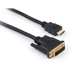 Кабель мультимедійний HDMI M to DVI M 1.8m 24+1pin Vinga (VCPHDMIDVI1.8) - мініатюра 1