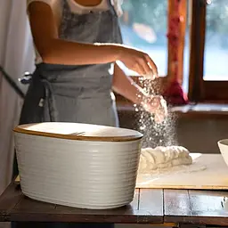 Хлібниця Guzzini Tierra з бамбуковою кришкою 39.2x23.2x19 см молочна (179600156) - мініатюра 2