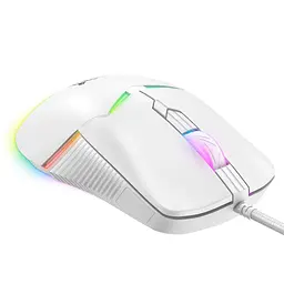 Комп'ютерна мишка Onikuma ігрова дротова з RGB підсвіткою та 6400 DPI для ПК та ноутбука Білий - мініатюра 3