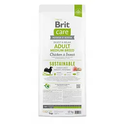 Сухий корм Brit Care Dog Sustainable Adult Medium Breed для собак середніх порід, з куркою та комахами, 12 кг - мініатюра 5