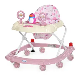 Дитячі Ходунки M 3168-1(Light-Pink) музичні та світлові ефекти, зі стопором