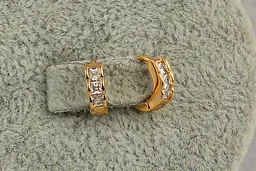 Сережки Xuping Jewelry кубики 1 см золотисті - мініатюра 2