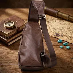 Сумка крос боді смарт зі шкірозамінника 20572 Vintage коричнева - мініатюра 4