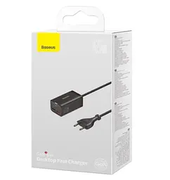 Мережевий зарядний пристрій Baseus GaN3 Pro Desktop Fast Charger 2C + 2U 65W EU Чорний - мініатюра 2