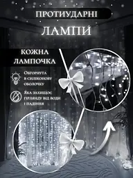 Світлодіодна штора на вікно новорічна гірлянда Холодний білий (30307092) - мініатюра 8