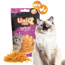 Ласощі для котів Uniq PETS CAT SNACKS MIMI Міні слайси з курки та тріски, 50 г