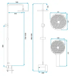 Душова система з виливом Rea Avalon brushed copper REA-P2418 - мініатюра 6