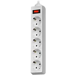 Подовжувач мережі Power filtr 1.8м Defender ES1.8, 5 розеток, білий