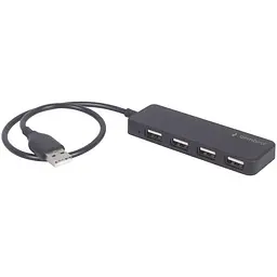 USB-Хаб Gembird 4 порти USB 2.0 UHB-U2P4-06, пластик, чорний (UHB-U2P4-06)