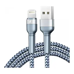 Дата кабель для заряджання айфонів REMAX Jany RC-124i USB - Lightning 8-pin Срібний (1м) - мініатюра 2