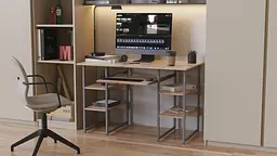 Комп'ютерний стіл Ferrum-decor Тім 75x120x60 сірий ДСП Дуб Сан-Марино 16мм (FRD-102461)