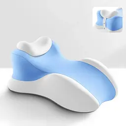 Блакитна подушка ортопедична pillow-06 / Клиноподібна подушка для сну з поліестеру / Ортопедична подушка - мініатюра 5