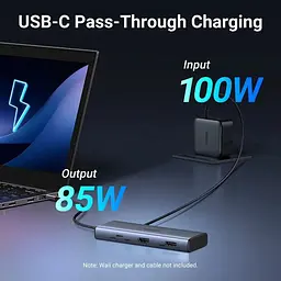 Док-станція USB3.2 Type-C -> HDMIx2 4K60Гц/2xUSB-A 3.2/2xUSB-C 3.2 10Гбіт/с/ PD 100Вт,сірий CM498 - мініатюра 3