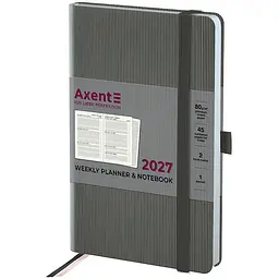 Щотижневик Axent 2027 Partner Lines 125x195 мм сірий (8515-27-03-A)