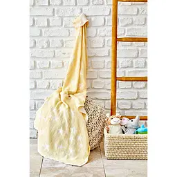 Дитяче покривало піке Karaca Home - Baby star sari жовтий 80x120 - мініатюра 2