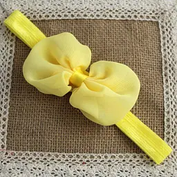 Пов'язка дитяча з шифоновим бантом One Size жовта