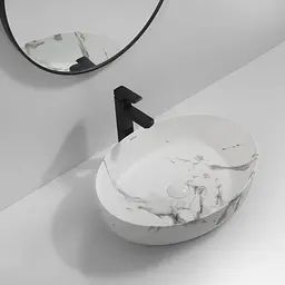 Умивальник накладний Mixxus Premium Ellipse-0104 marble 550x415x140 мм MP6554, Мармур - мініатюра 4