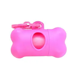 Диспенсер для пакетів Bone Shape Dog Poop Bag Dispenser рожевий 8 х 4.5 х 4 см