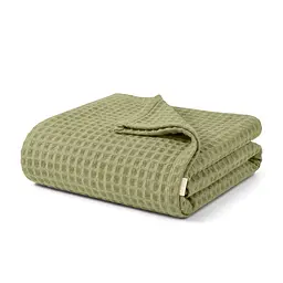 Плед-покривало Cosas Greek Waffle Sage вафельне 75х95 см (Blanket_76Sage_GreekWaffle_75x95)