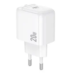 Мережевий зарядний пристрій Borofone BAS43A Type-C PD/QC 20W 100-240V AC 50/60Hz 0.6A White (35134_3345025) - мініатюра 5