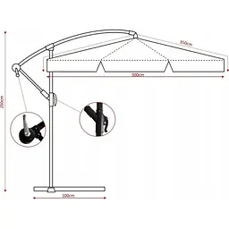 Садова парасоля GardenLine GAO2859 Banana з LED підсвіткою Green [144797] - мініатюра 5