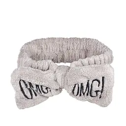 Косметична пов'язка на голову для волосся махрова OMG Сіра