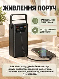 Портативний акумулятор 60000 mAh 22.5W зі швидкою зарядкою та LED-ліхтарем для смартфонів Чорний (37261159) - мініатюра 3