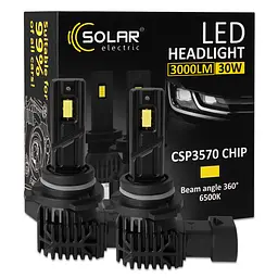 Автолампа Solar LED HB4(9006) 12V 30W 3000Lm 6500K CSP3570 2шт(8406S2)