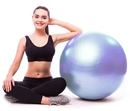 М'яч для фітнесу (фітбол) PowerPlay 4001 Ø75 cm Gymball Sky Blue + помпа (PP_4001_75_Sky_Blue) - мініатюра 5