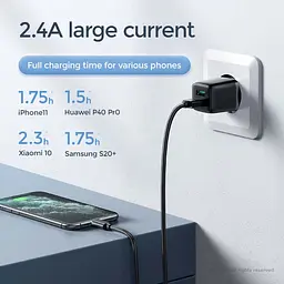 Адаптер мережевий JOYROOM Mini dual port smart fast charge L-2A121 2USB зарядне чорне - мініатюра 3