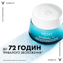 Легкий крем для всіх типів шкіри обличчя Vichy Mineral 89 Light 72H Moisture Boosting Cream 50 мл - мініатюра 4
