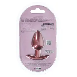 Анальна пробка Ouch! Smooth Anal Plug Metallic M 7.9 см (рожеве золото) - мініатюра 4